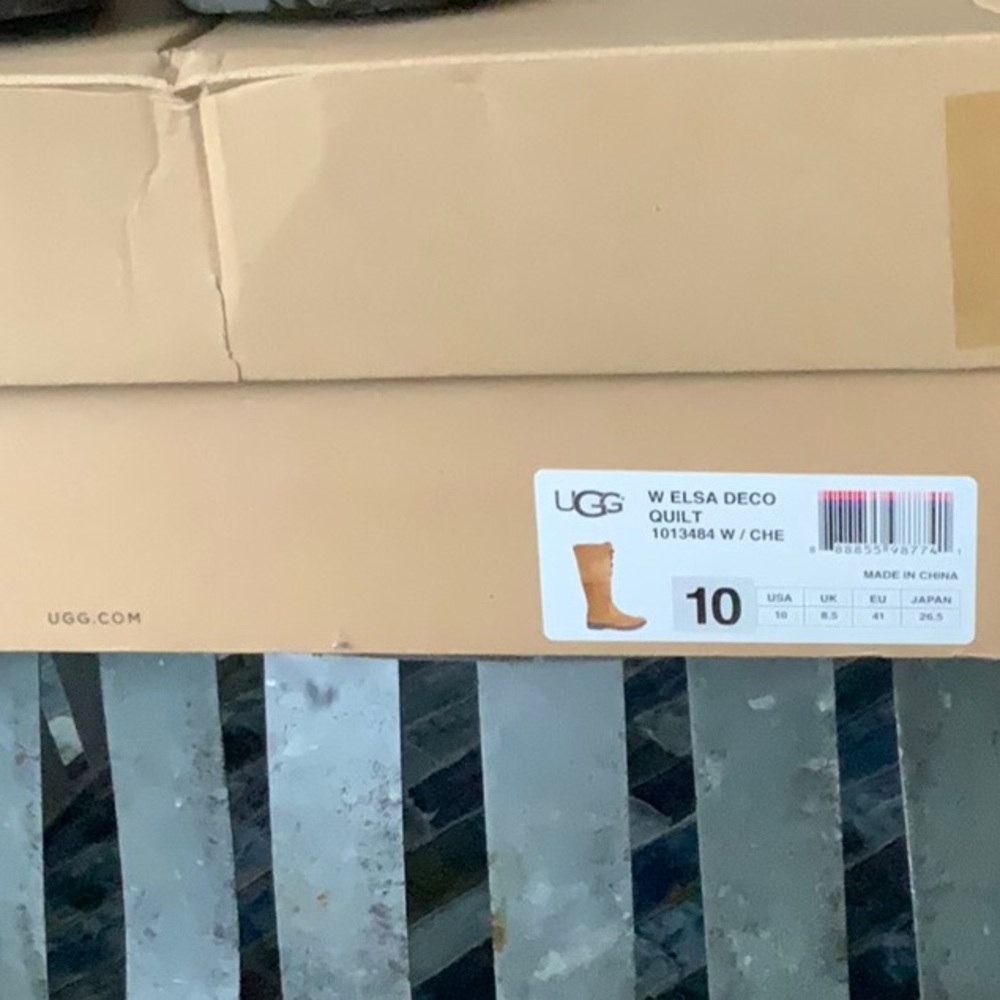 UGG: ELSA DECO QUILTED CHESTNUT TALL WATER-PROOF RAIN SNOW BOOTS US 10 WOMENS